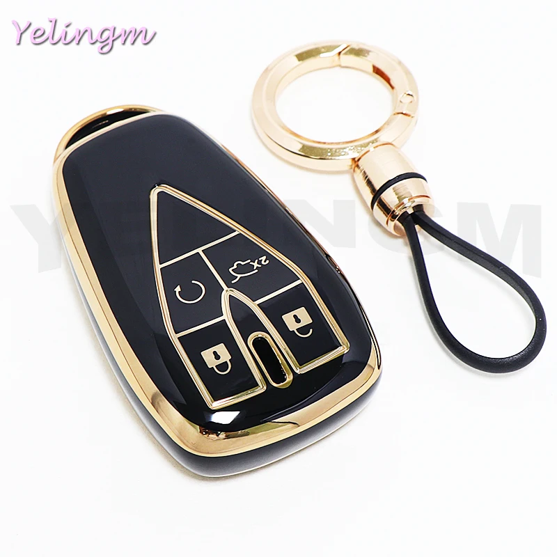 4 Button TPU Car Key Case Cover For Changan Unit CS75 X7 Cs55 Cs75plus Keychain Holder Fob Box Keyring Shell Bag