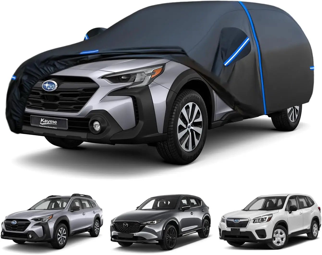 

Чехол для внедорожника Subaru Outback/Forester, Mazda CX-5/CX-50 - Ветрозащитный, водонепроницаемый, всепогодная защита с полотенцем