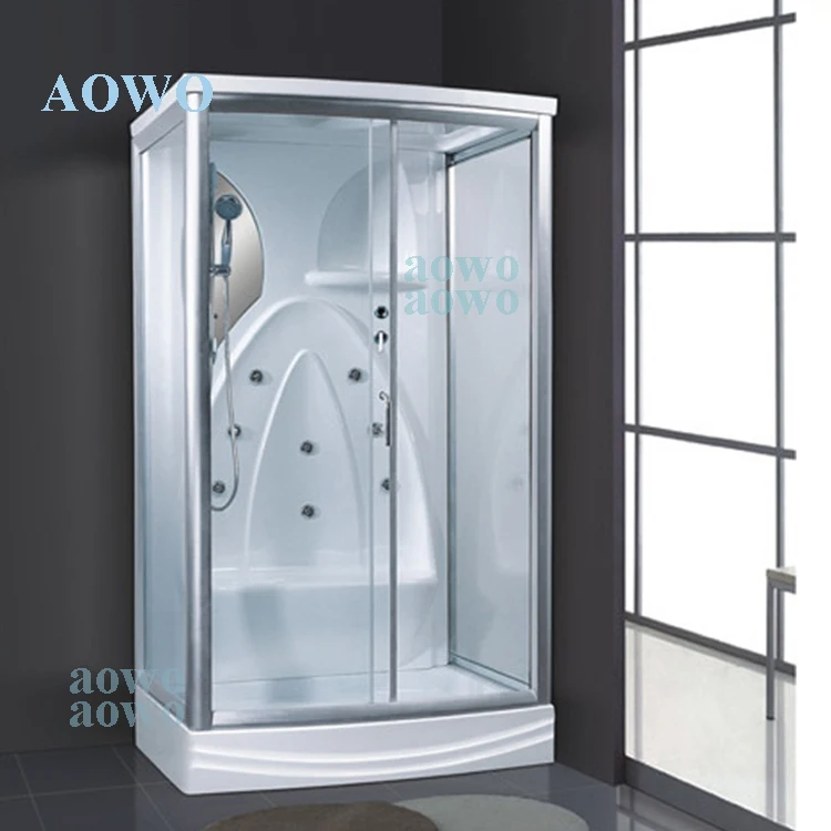 AOWO enkele stoomdouchecabine Foshan fabriek glazen douche badkamer decor 6kw natte stoom sauna spa verwarming aangepaste cabinegrootte