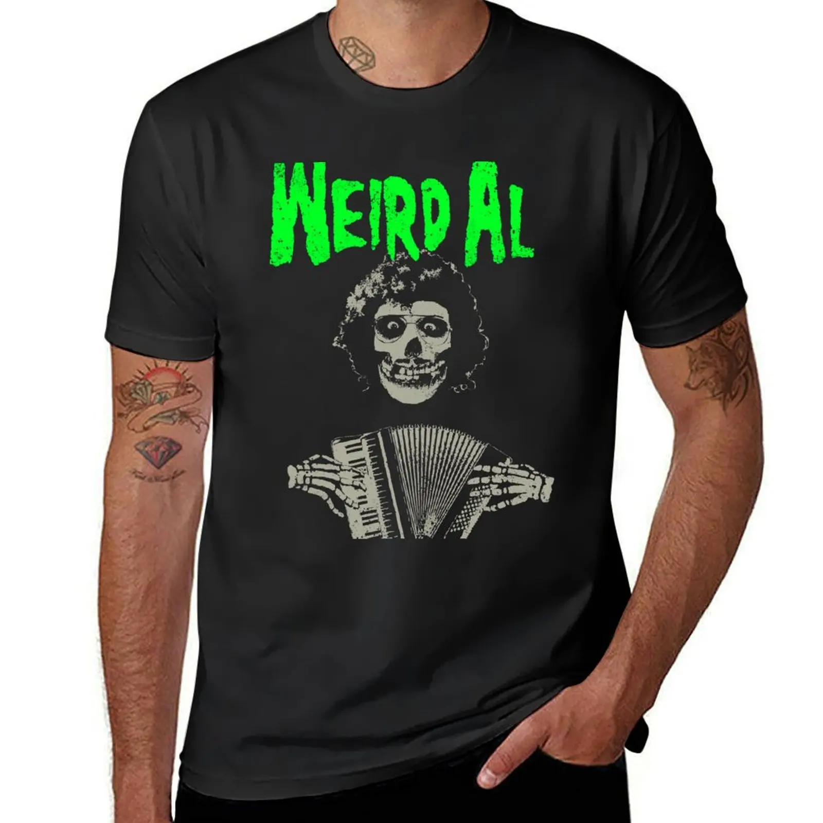 Weird Al meets the Misfits with Accordion T-Shirt vintage anime mens champion t shirts