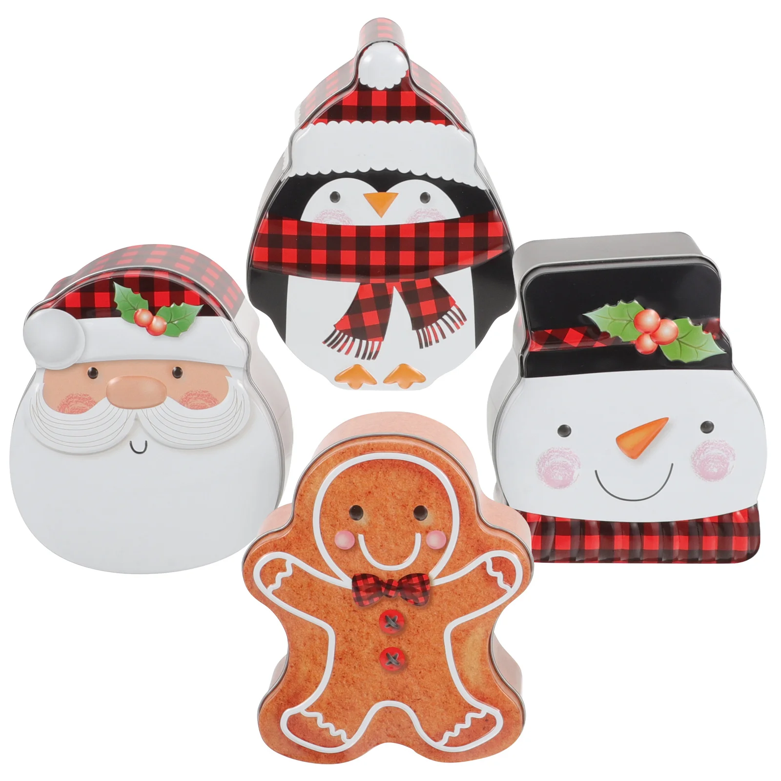 4 قطعة هدية عيد الميلاد هدية الكريسماس البسكويت صندوق صفيح تخزين الحاويات البسكويت الحلوى جرة صغيرة القصدير لحفل الزفاف