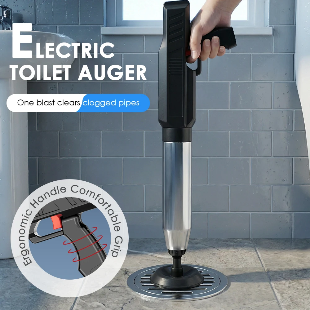 

Electric Toilet Auger Air Plunger High-Pressure Drainage Blasting Tool Electric Toilet Unclogger Pipeline Cleaner Unclogging Kit
