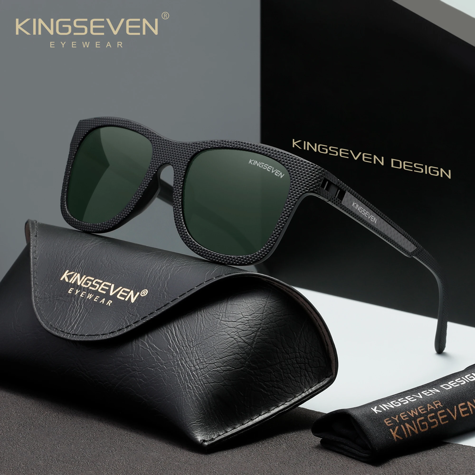 KINGSEVEN Lunettes de soleil polarisées UV400 tendance pour hommes et femmes, montures classiques et