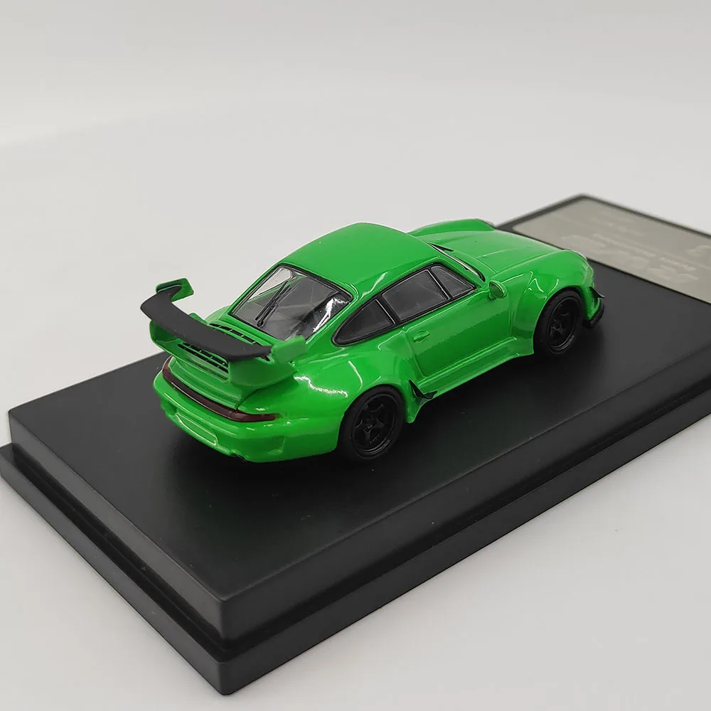 Diecast tarmac funciona escala 1:64 porsche rwb 964 asa traseira versão simulação liga modelo de carro brinquedo colecionável exibição de lembrança