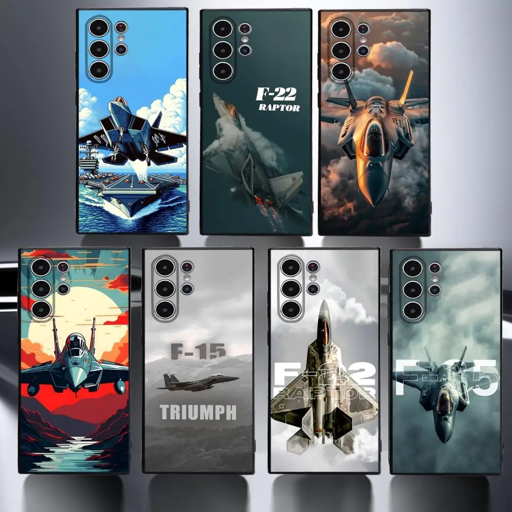 Funda de teléfono Cool Military Fighter Jet para Samsung serie S s20 s21 s22 s23 s24 FE Plus Ultra TPU, funda suave y agradable para la piel