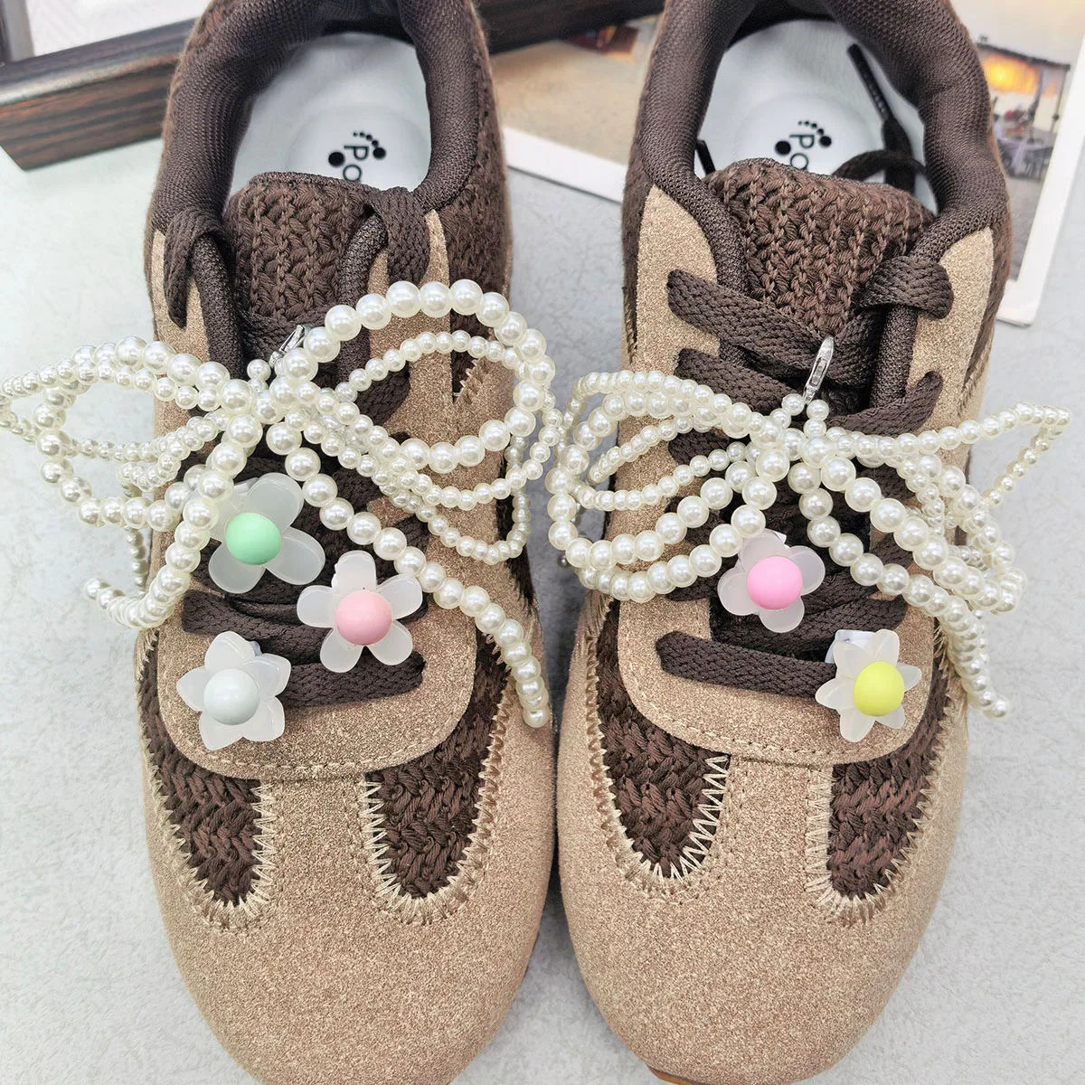 7PCS/Set Bow Shoe Pendants Pastel Flower Shoe Lace Charms Women Sneakers Boots DIY Decoration Buckles Y2K Shoe Clip Accessories