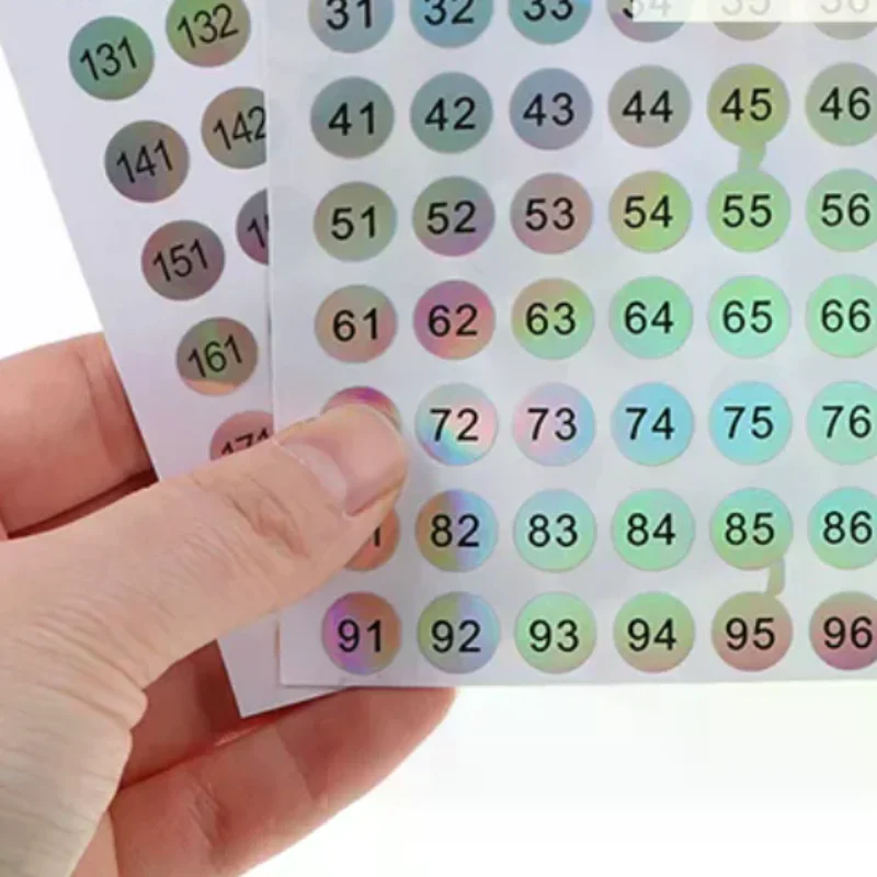 Waterdicht nummer 1-200 Laserlabels Stickers Nagellak Lippenstift Nummerlabels