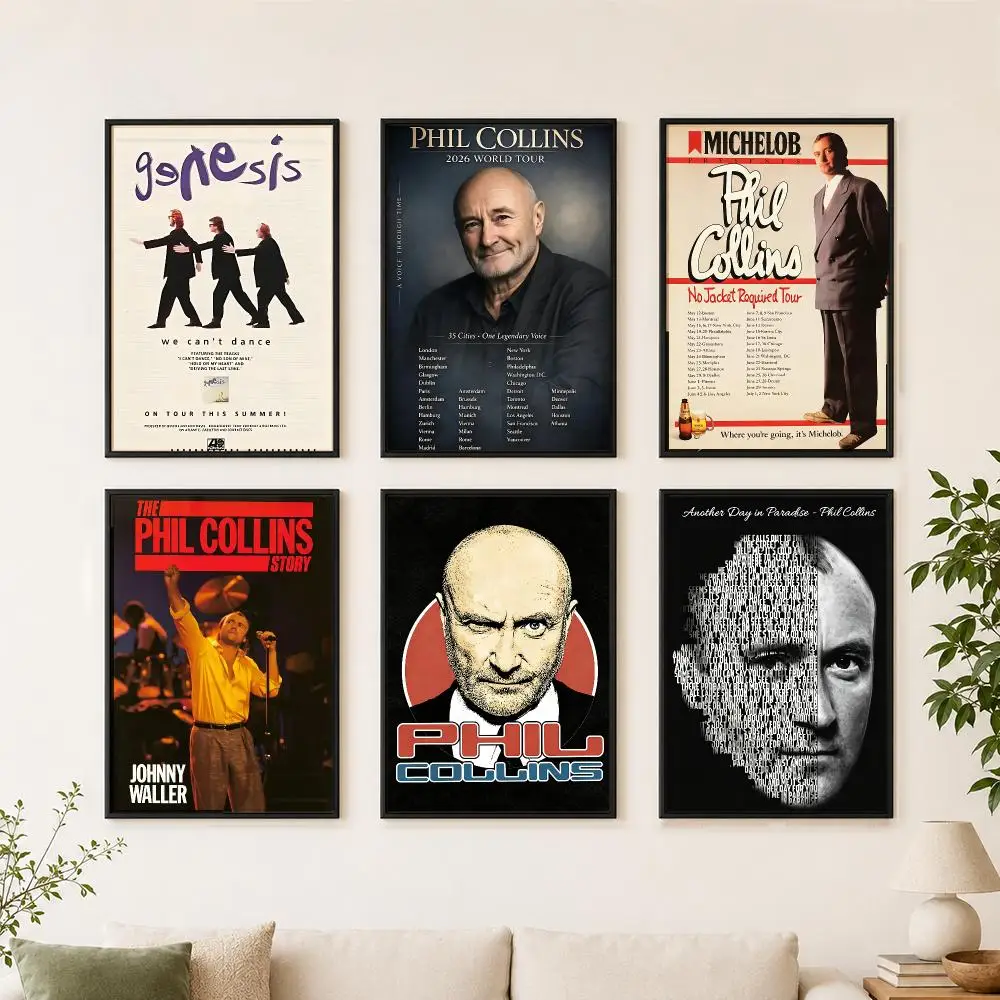 Band P-Phil C-Collins Poster Poster Large Unframed Wall Art Modern Minimalist Decor Print for Living Room Home