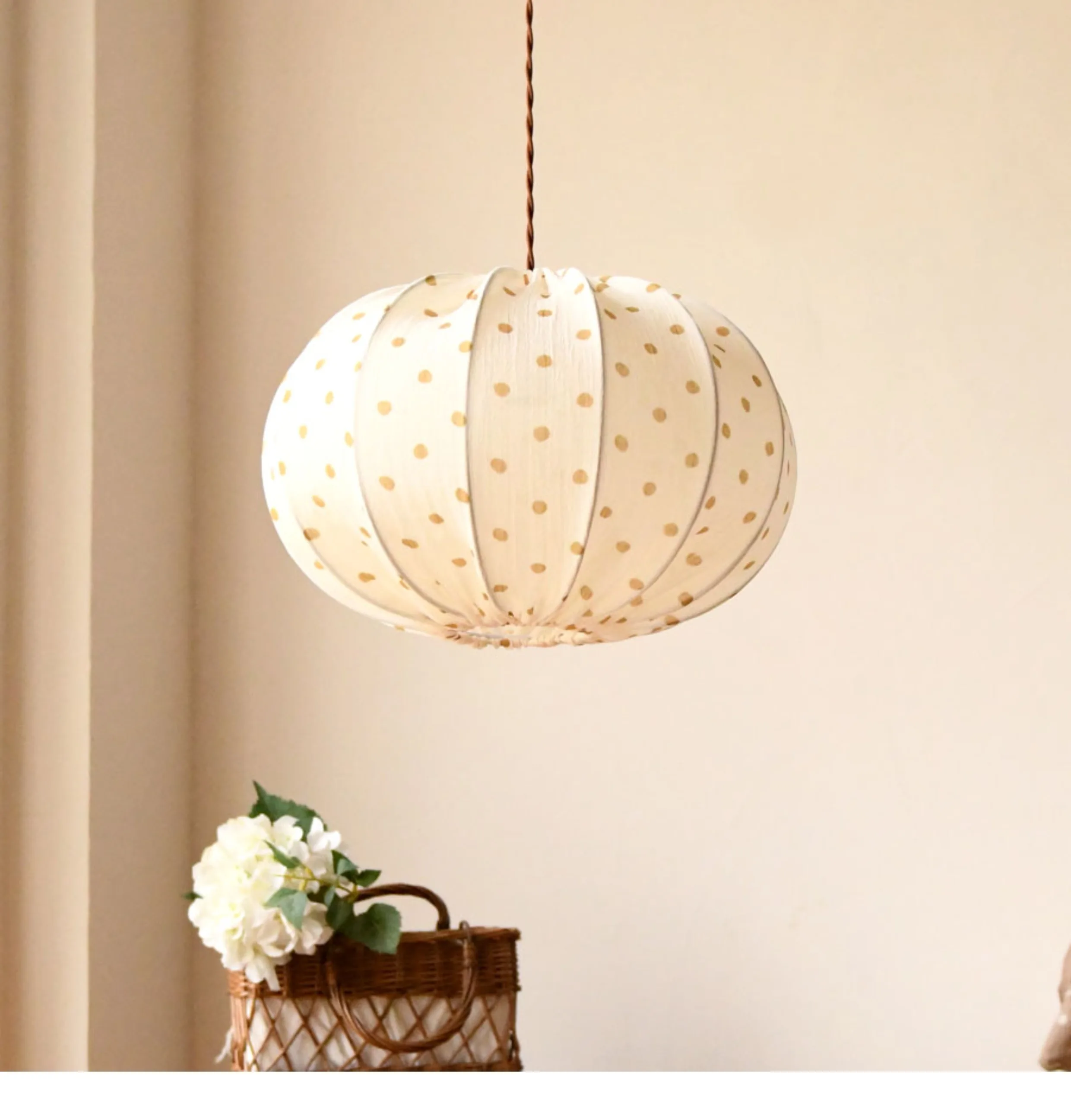 Retro polka dot bedroom chandelier French cream style minimalist art Italian medieval personality Nordic modern art