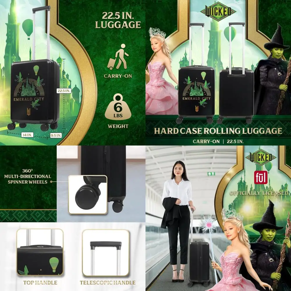 22.5 Spinner Hardshell Luggage, Carry-On Size, Black