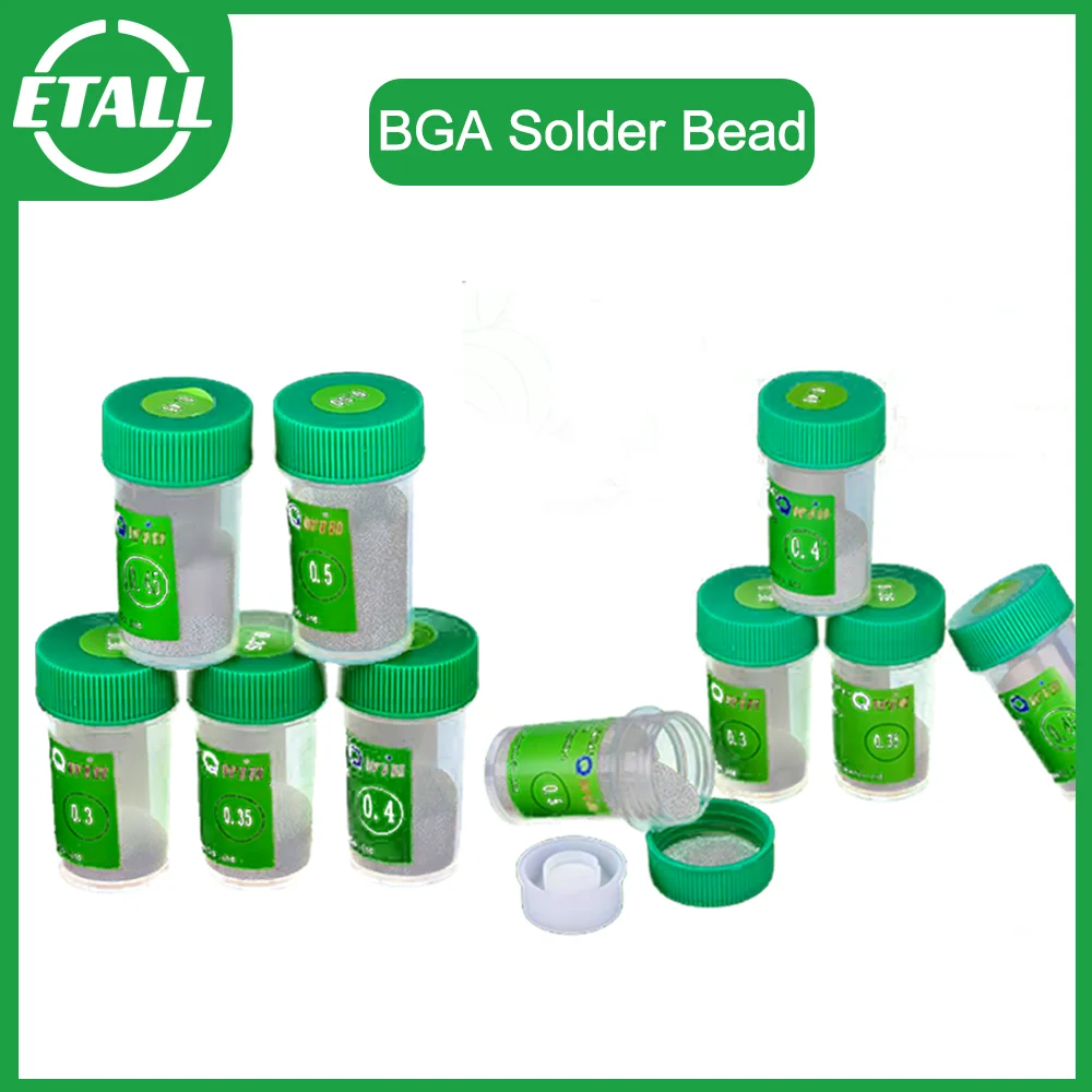 250K BGA Lead-free Solder BGA Solder Ball Solder Ball 0.2 - 0.76mm BGA Reballing Ball for IC Chips PCB Welding Rework