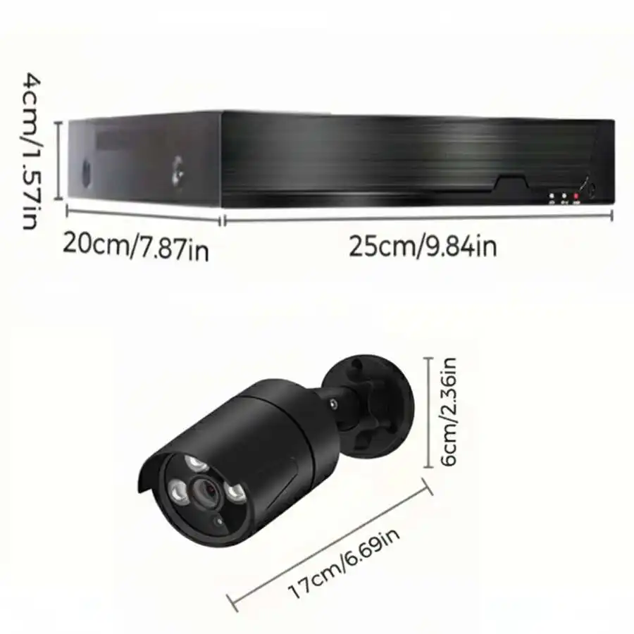 4MP AHD Home Security Camera System, 4CH 2K Lite DVR Recorder And 4MP 4PCS Indoor Outdoor Wired Surveillance CCTV Camera, IR Nig