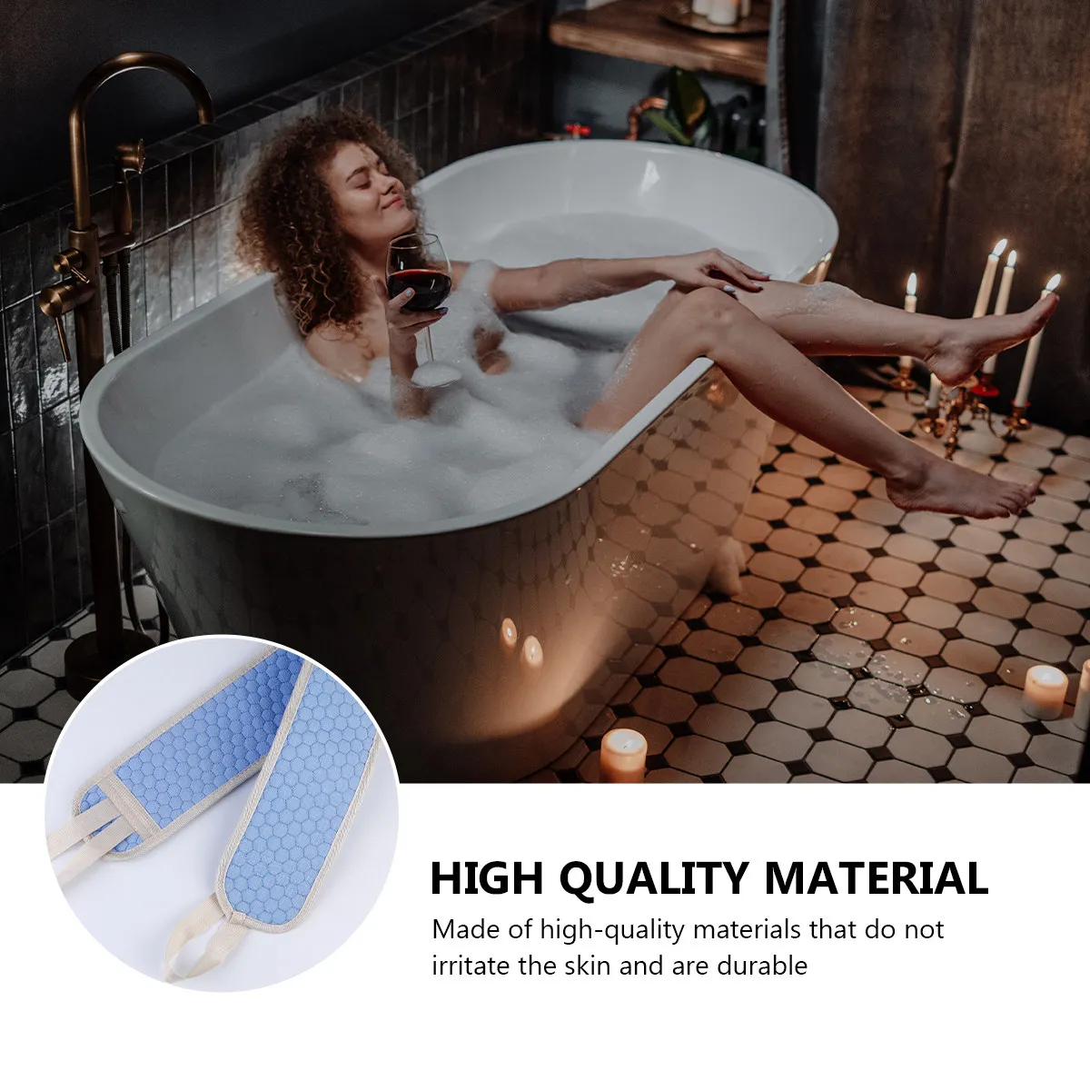 

Набор из 3 штук: Двусторонняя утолщенная мочалка-скрабер для душа с длинным ремешком для отшелушивания спины и всего тела