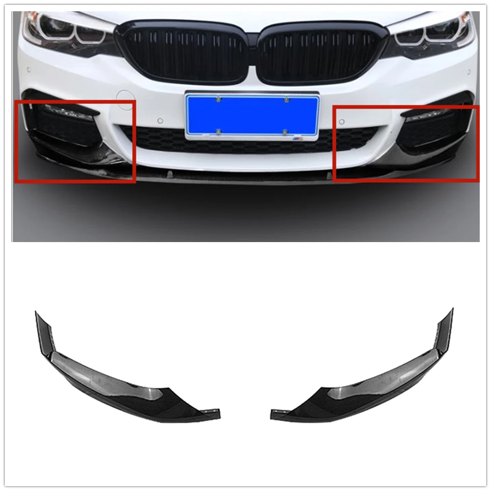 

Front Bumper Side Splitter Cover Lip For BMW G30 G31 5 Series 540i M550i M-Sport 2017-2020 Carbon Fiber Look Air Vent Spoiler