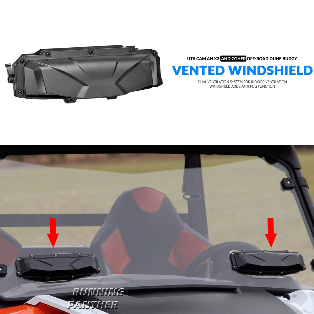 For Can-am Maverick X3 Trail Sport Compatible With Polaris RZR 800 900 1000S UTV Windshield Roof Vent Install Kit Defrost Defog