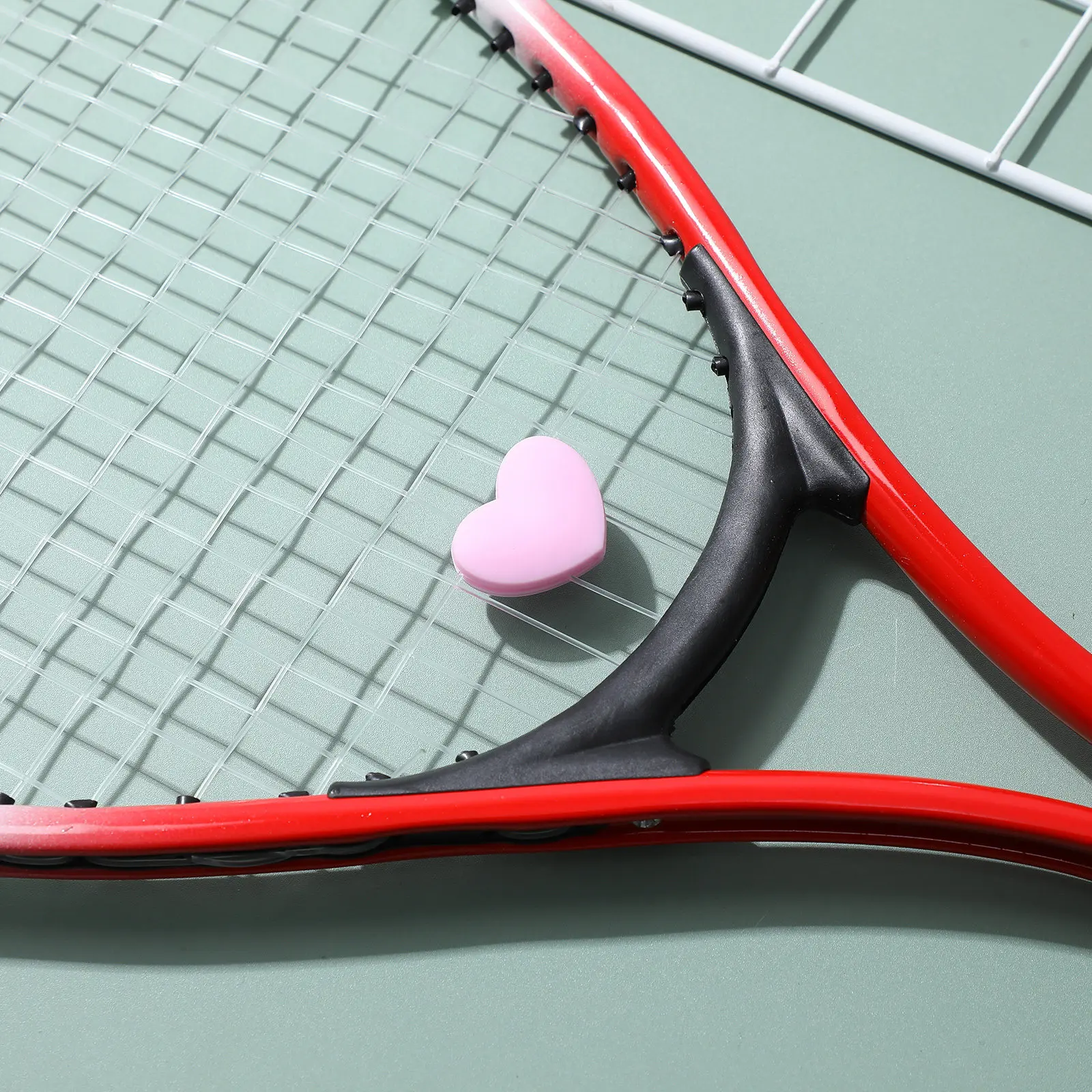 

6Pcs Heart-Shaped Silicone Tennis Racket Vibration Dampeners Shock Absorbing Stable Grip Reduce Arm Strain Cute Tennis