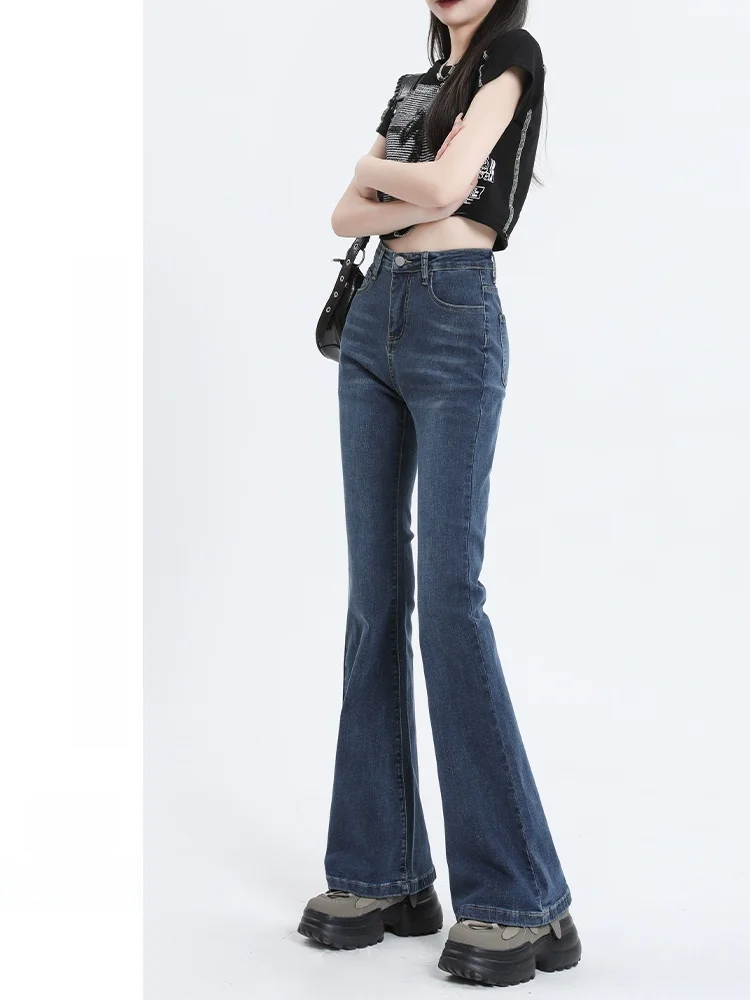 Chic Vita alta Bell Bot Jeans Donna Primavera Autunno Nuovo Sle Dimagrante di grandi dimensioni Vintage Dra Piano Lunghezza Zoccolo...