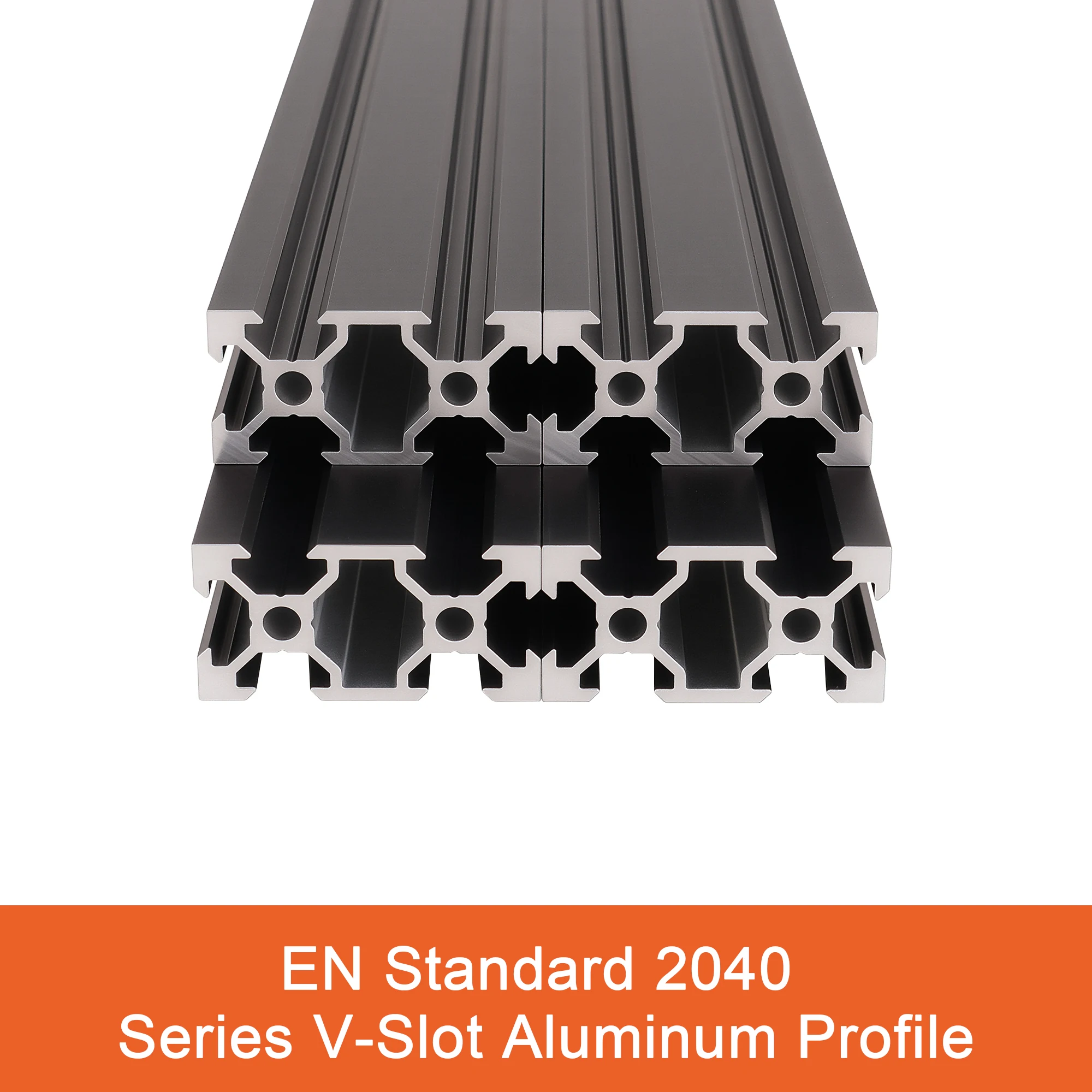 1PC  V-slot 2040 Black Anodized Aluminum Profile EU Standard  Extrusion 100-800mm Linear Rail for CNC 3D Printer Woodworking