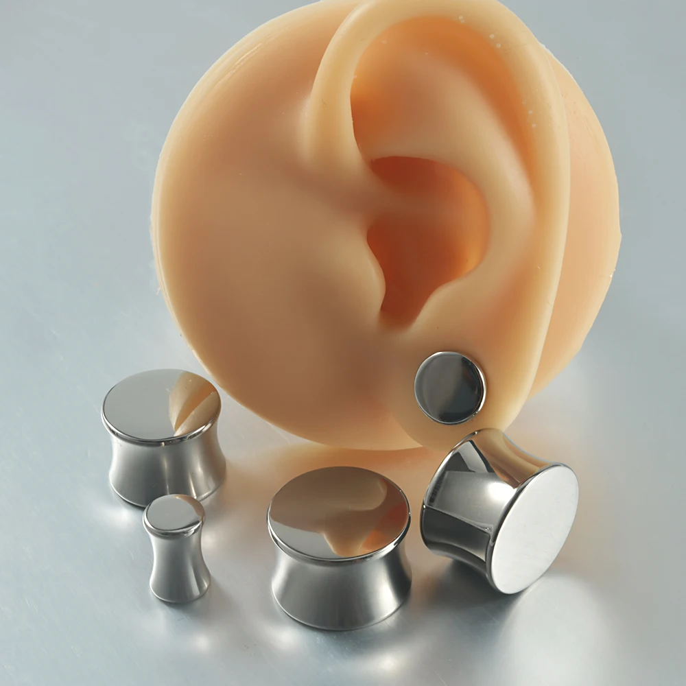 1pc Titanium Double Flare Ear Plugs Stretching Earring Gauges Expander Piercing Body Jewelry 6mm-16mm