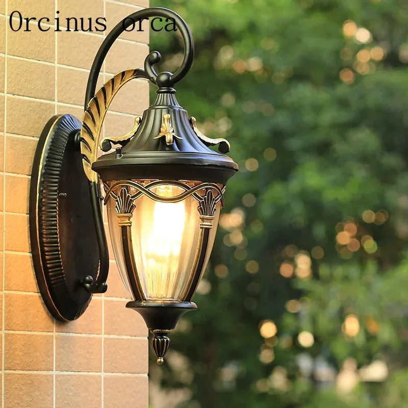 

Outdoor waterproof corridor wall lamp European industrial retro LED bedroom living room American modern wall lamp
