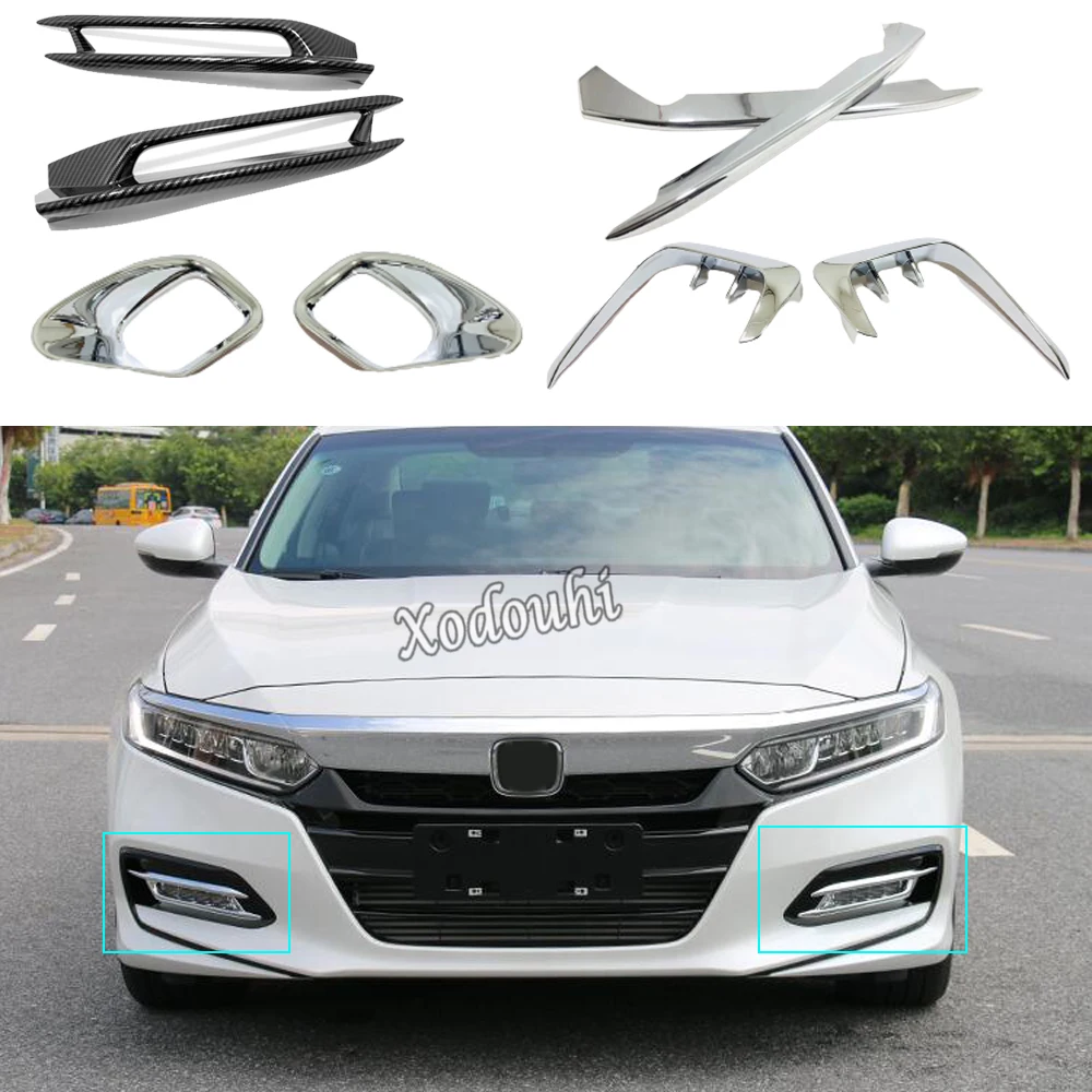

Автомобильный детектор крышки ABS, хромированная передняя фара, противотуманная фара, накладка на рамку для бровей для Honda Accord 10 2018 2019 2020 2021 2022 2023