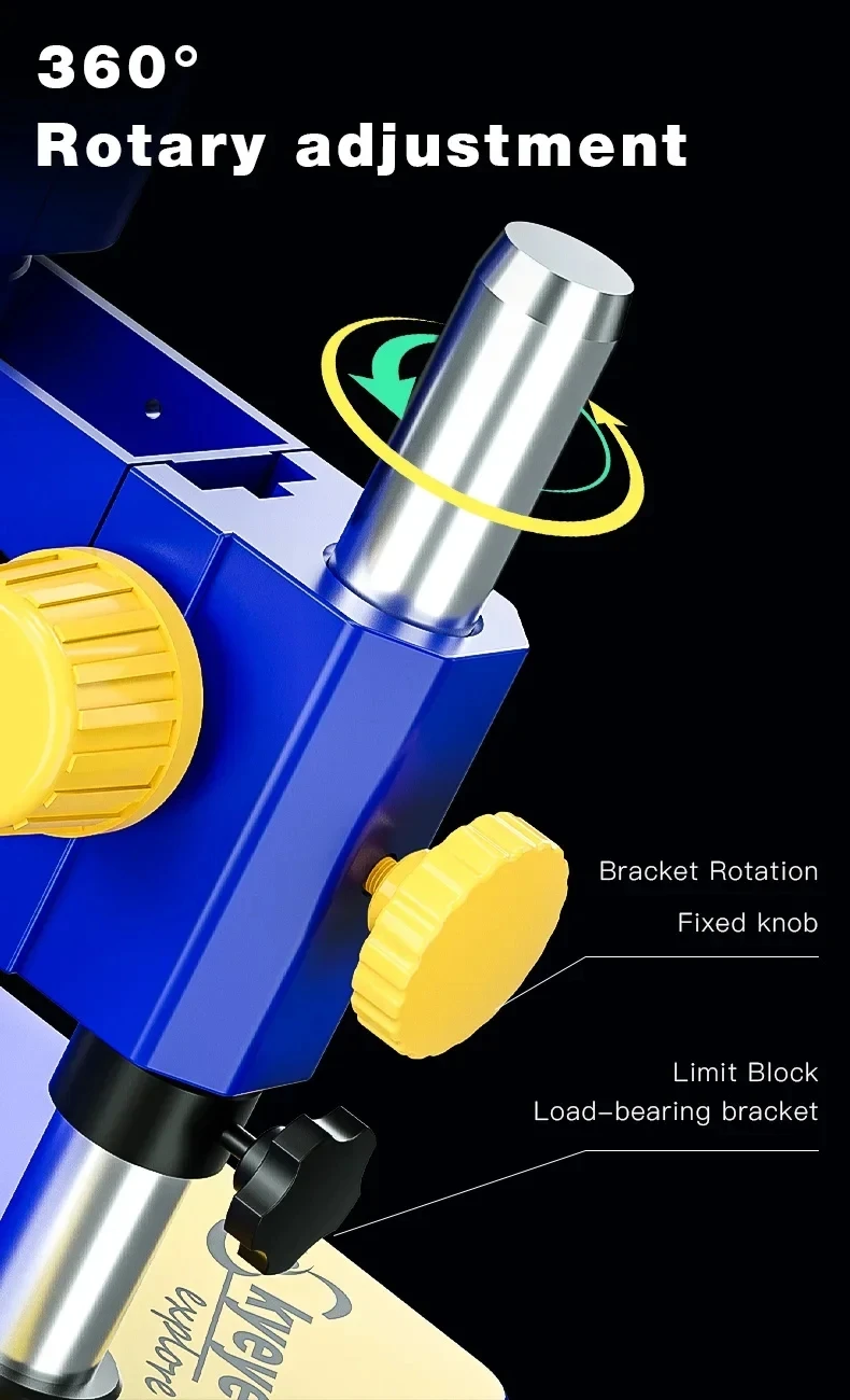 ميكانيكي E3-B11 7x-60x مجهر تكبير ستيريو ثلاثي العينيات سيمول البؤري للفحص المجهر وتصوير الفيديو #3