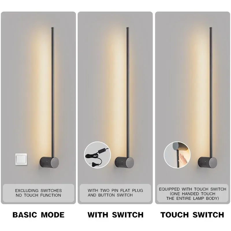 Nordic Touch Switch Dimmable LED Wall Lights for Bedroom Living Room 360° Rotation LED Wall Lights Wall Sconce for Bedroom Aisle