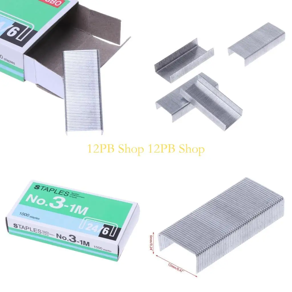 12pb 1000pcs/caja 24/6 metal para productos básicos para escolar oficina