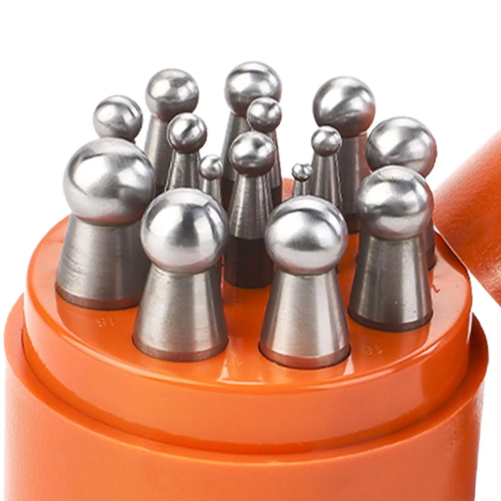 ชุดเครื่องมือขึ้นรูปโลหะสำหรับงานประดิษฐ์เครื่องประดับ พร้อมด้วยแท่นตอกและหัวตอก