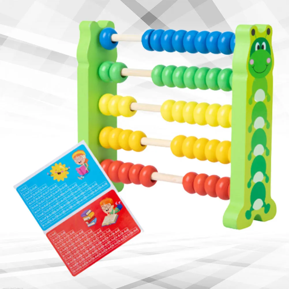1 szt. Drewniany liczydło 5 rzędów Kolorowe, kreskówkowe narzędzie do obliczeń Edukacyjne materiały przedszkolne Wczesna nauka matematyki Ramka do liczenia
