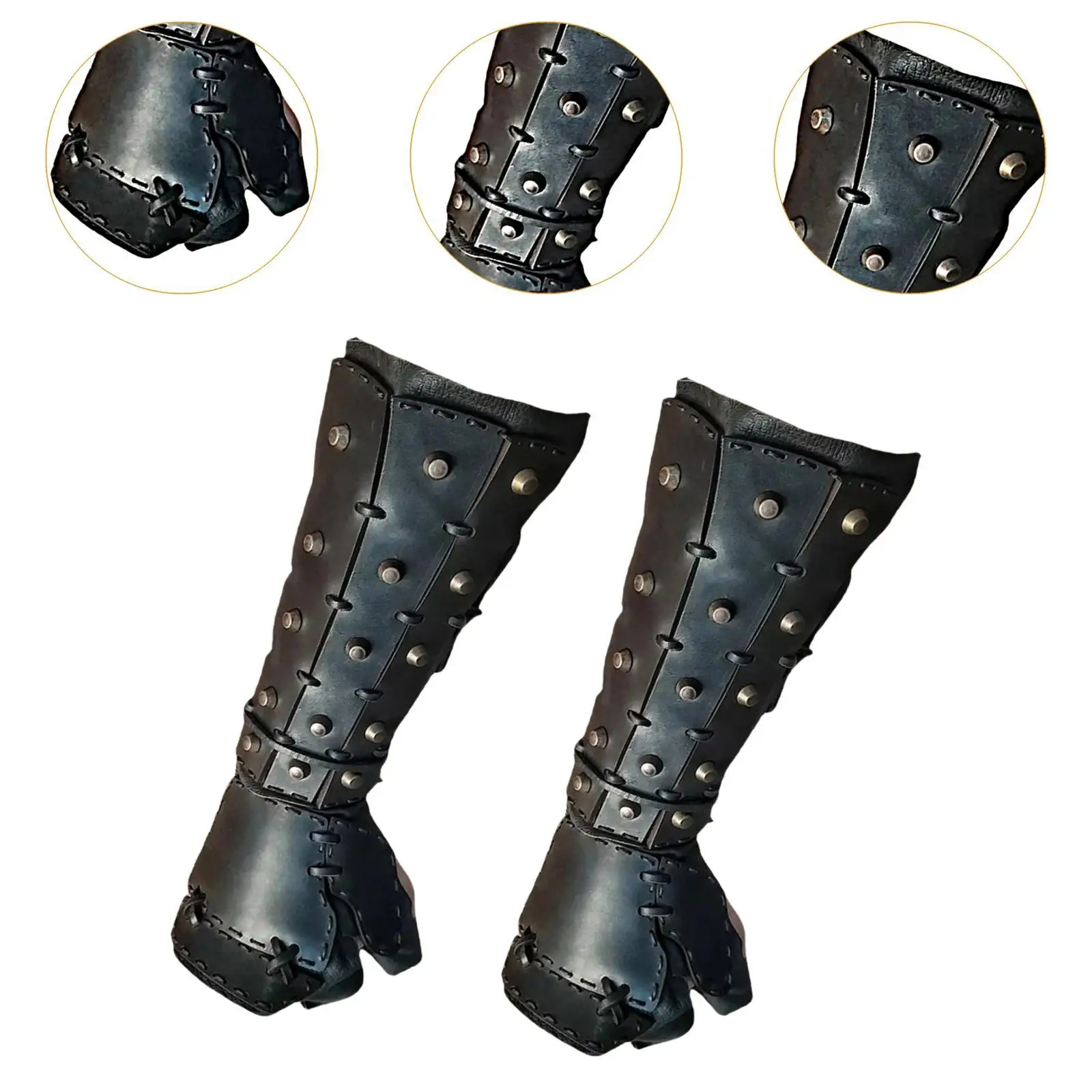 Medieval Arm Guards Retro Design Steampunk Cuff Gothic Men Bracers for Halloween