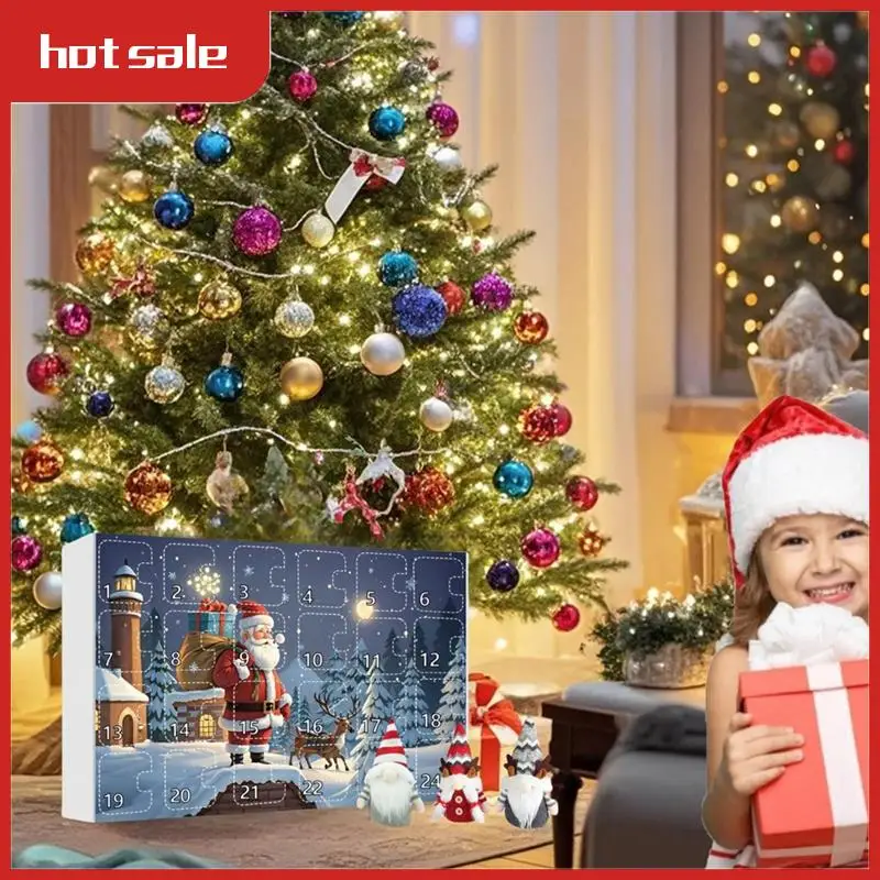 

AT48-2024 Christmas Gnome Adventcalendar, 2024 Christmas Countdown Calendar With Collectible Gnome Plush Dolls Toy