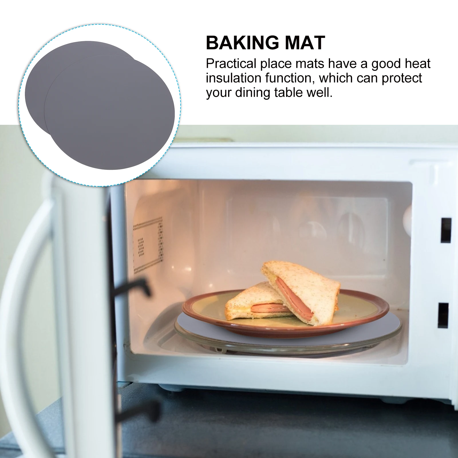 

2 Pcs Silicone Table Mat Heat Insulation Pad Round Place Mats Texture Baking Mat Table Protection Practical