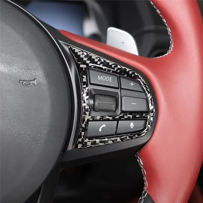 For Toyota Supra GR A90 2019-2023 Soft Carbon Fiber Car Steering Wheel Trim Cover Frame Interior Parts - view 6