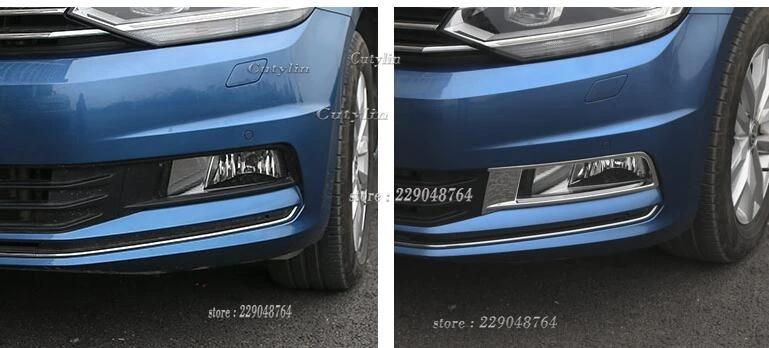 For Volkswagen Touran 2016 2017 2018 2019 ABS Chrome Front Foglight Fog Light Cover Trim Car Foglamp Bezel Exterior Accessories