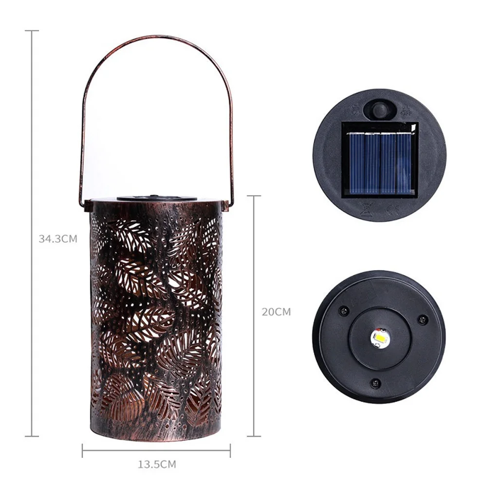 

LED Solar Lantern Lights Outdoor Garden Waterproof Hollow Leaves Projection Hanging Lamp Decoration Art Light For Yard Pathway