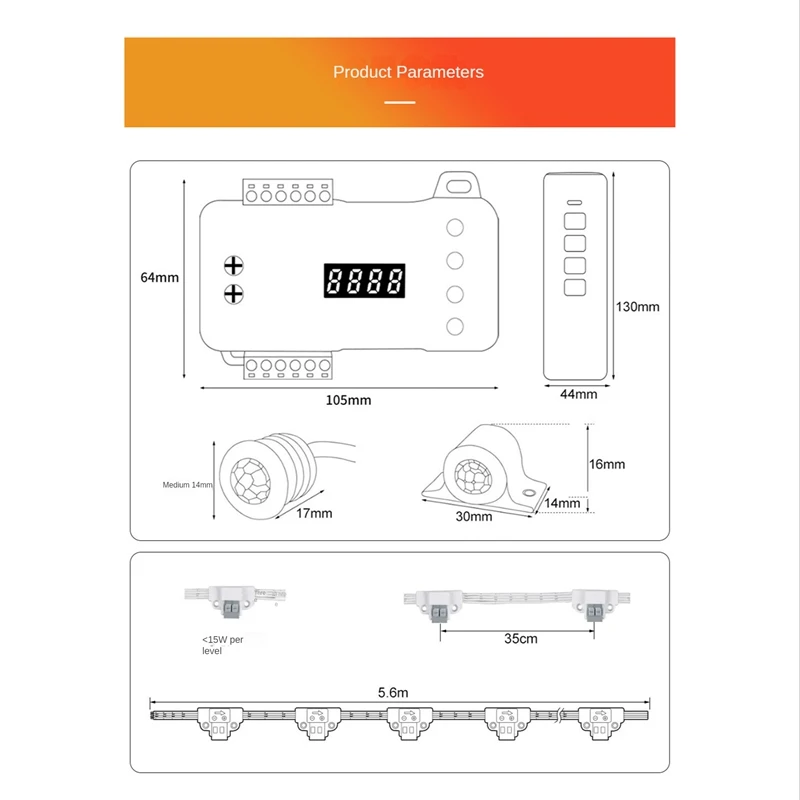 Human Body Infrared Sensor Controller Tread Smart Stair Controller Remote Control With Light Sensor