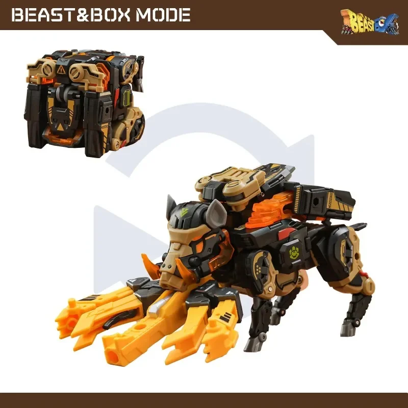 52TOYS BeastBox BB-57 Shovel Head Wild Boar Transformation Alloy Toys Pig Action Figures Converting Cube Box Toys Gifts for Boys