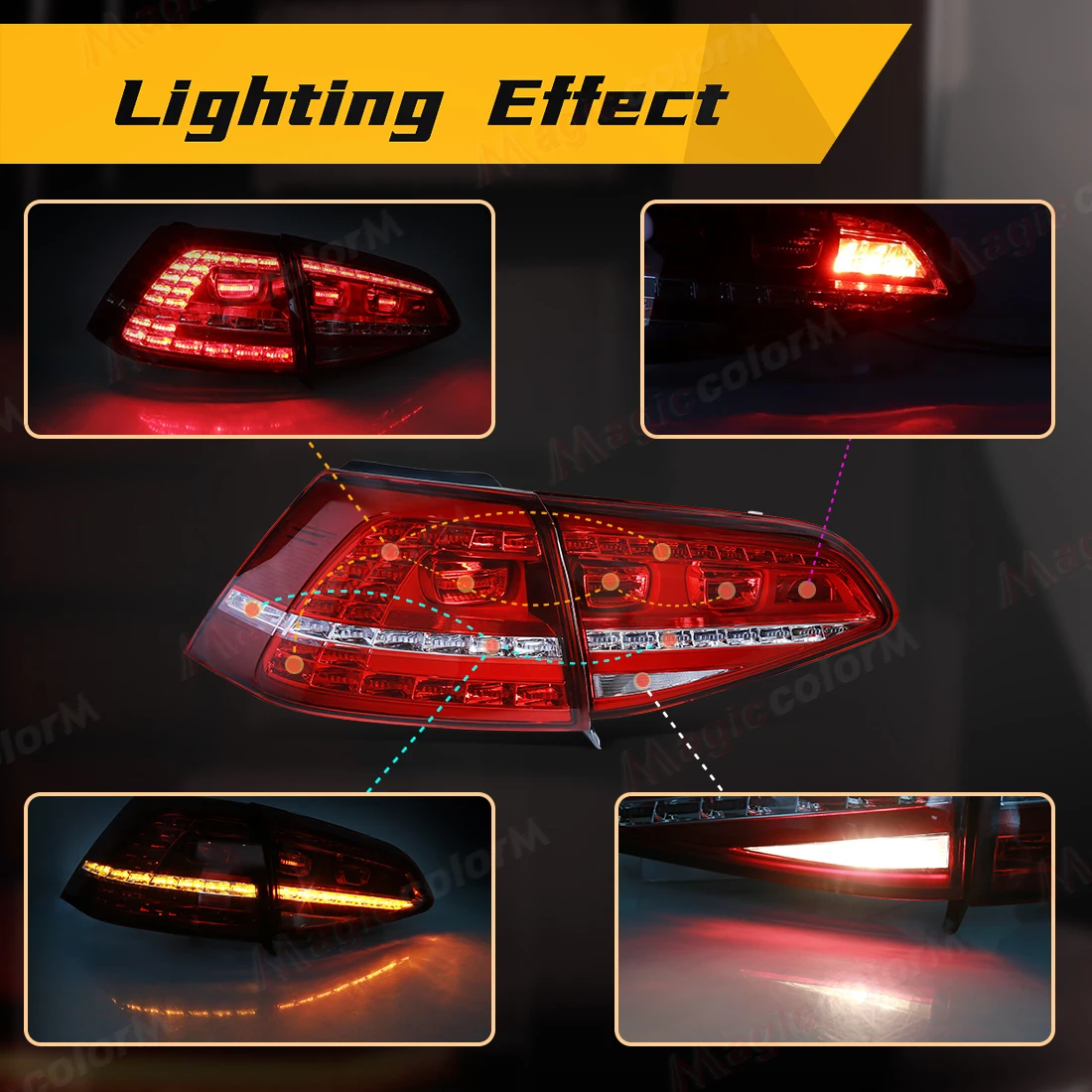Taillight Assembly For VW Golf 7 MK7 GTI 2013 2014 2015 2016 2017 Brake Reversing Lamp Turn Signal Tail Lights Car Accessories