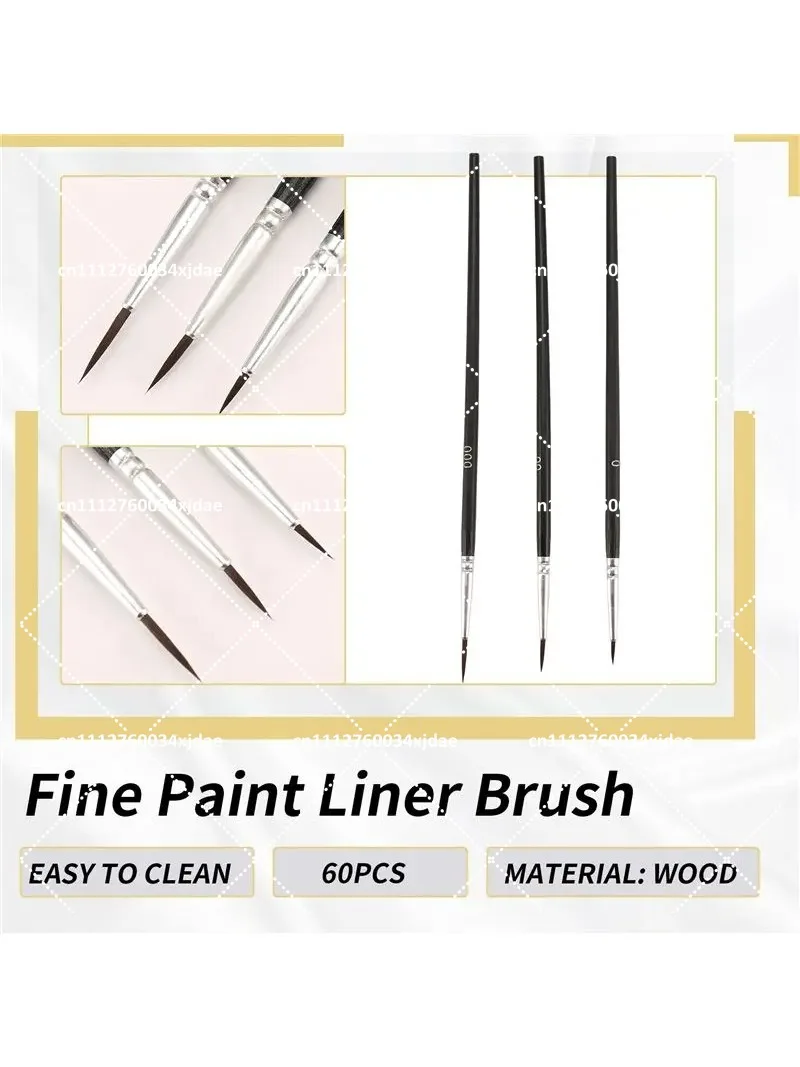 60Pcs Detail Paint Brushes, Fine Tip Miniature Paint Brushes Set with Sizes 0 00 000 for Fine Liner Art Craft