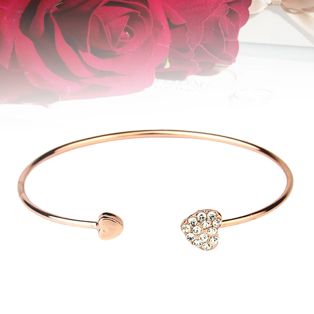 Two Heart Bracelet Shape Bangle Heart-shaped Women for Female Simple Fashion