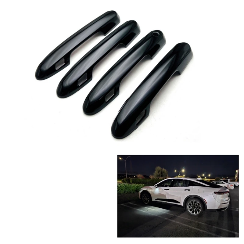 Car Exterior Door Handle Cover Trim Stickers For Toyota Crown Crossover 2023 Accessories - Black