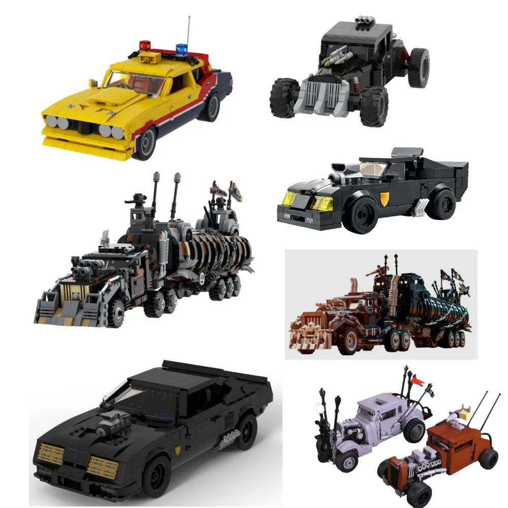 MOC Movie 1:18 Madeds Maxs Fordeds Falcon Building Blocks Model irritable black The War Rig Bricks DIY Assembled Toy kids Gift