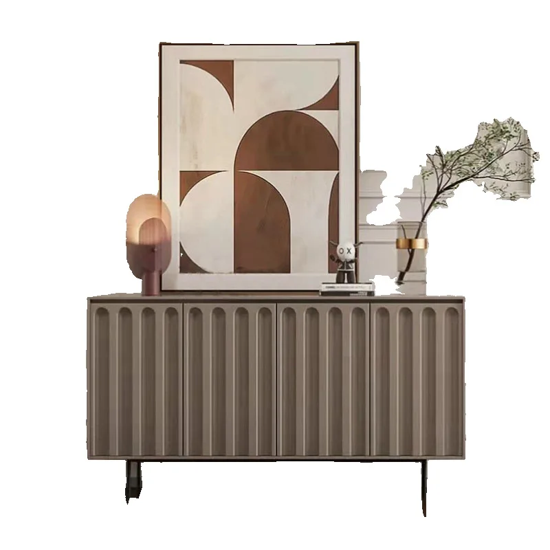 شرفة دخول من الخشب الصلب ذات الطلاء الإيطالي وخزانة تخزين بسيطة وحديثة #4