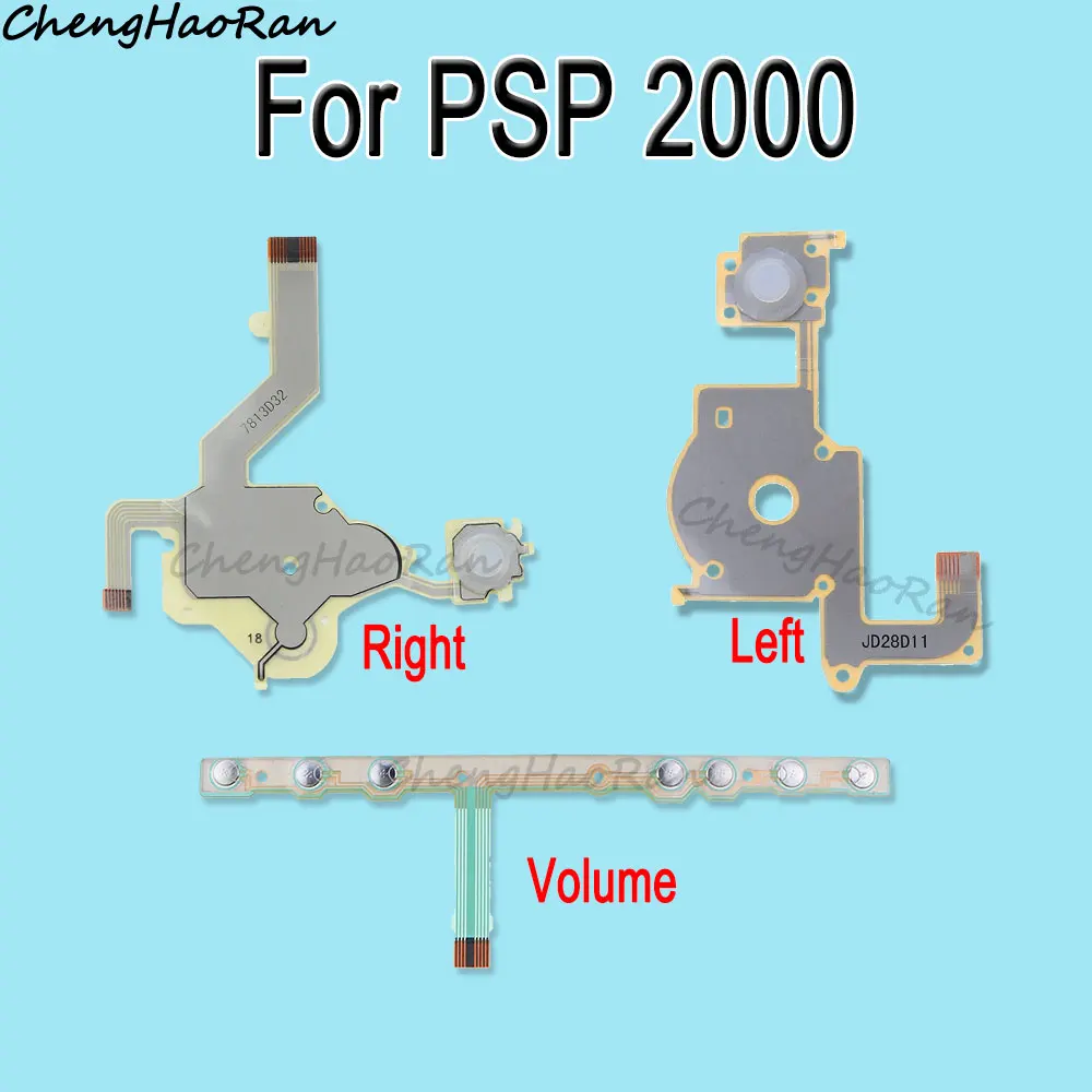 ChengHaoRan para PSP 1000 2000 3000 controlador de juego teclado de reparación teclas de membrana conductora cinta de volumen izquierdo derecho Cable flexible