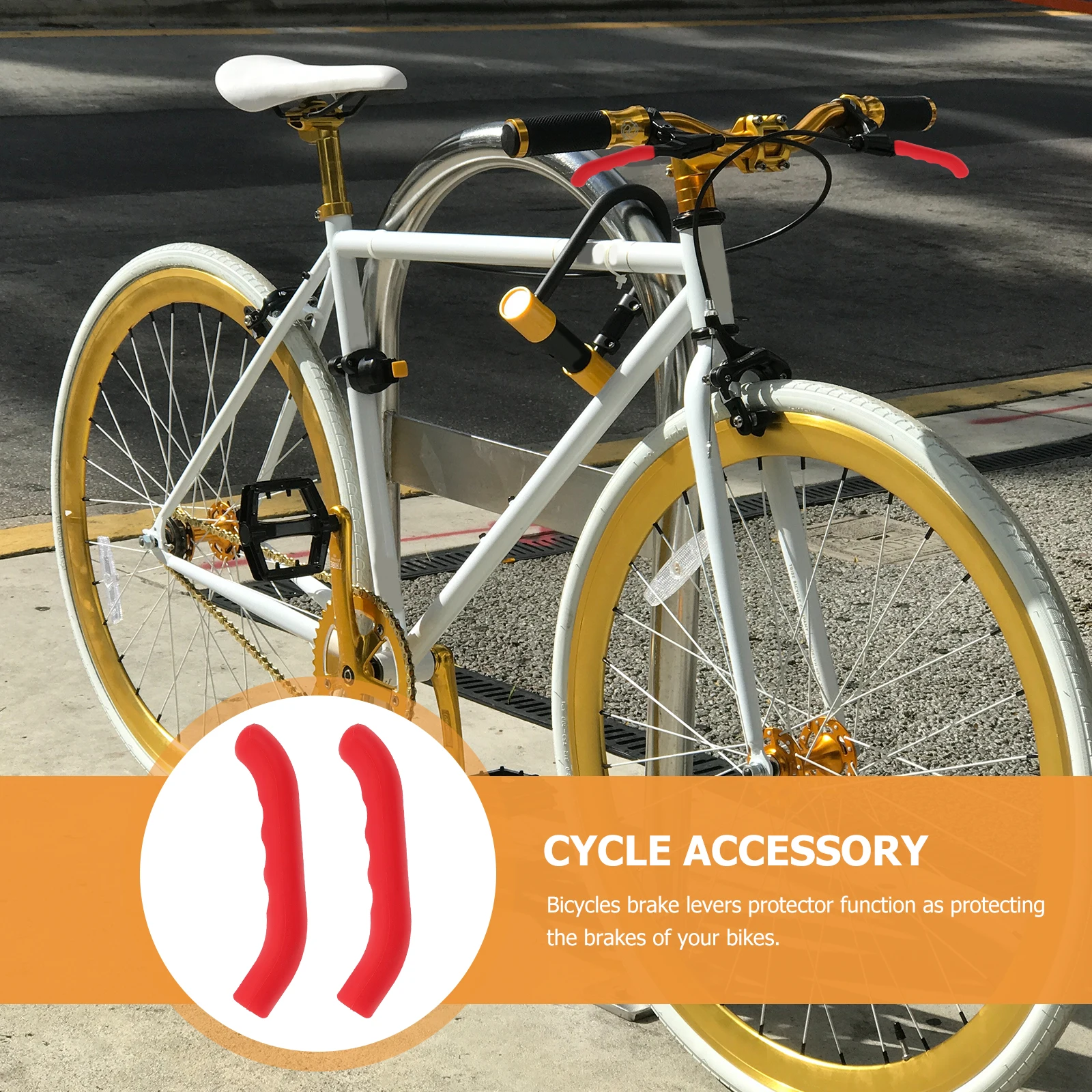 

2pcs Silicone Brake Handle Cover Red Bike Brake Lever Protector Grip Cover Cycling Accessories Anti-Slip Durable Easy