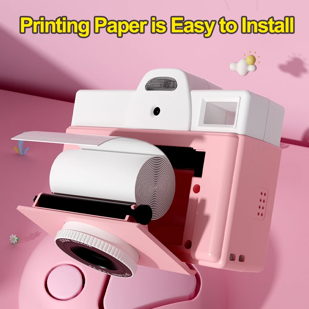 Kids Thermal Print Camera Children Digital Instant Camera Print Instant Photo Printing Toys Camera With Lanyard Gifts Boys Girls