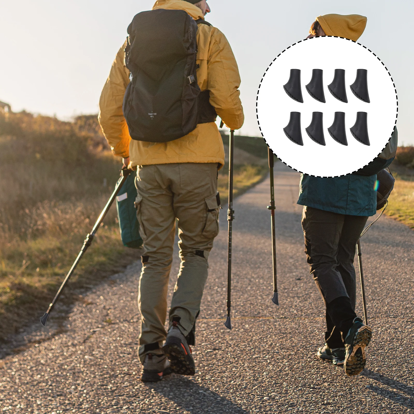 8 قطعة استبدال سيليكون Alpenstock نصائح المهنية الرحلات القطب يغطي مقاومة للاهتراء العكاز اكسسوارات زلق الطريق