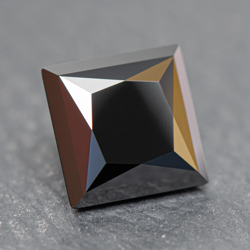 Moissanite Stone Princess Cut Natural Black Color VVS1 with GRA Certificate for Gemstone Charms Top Jewelry Making Materials