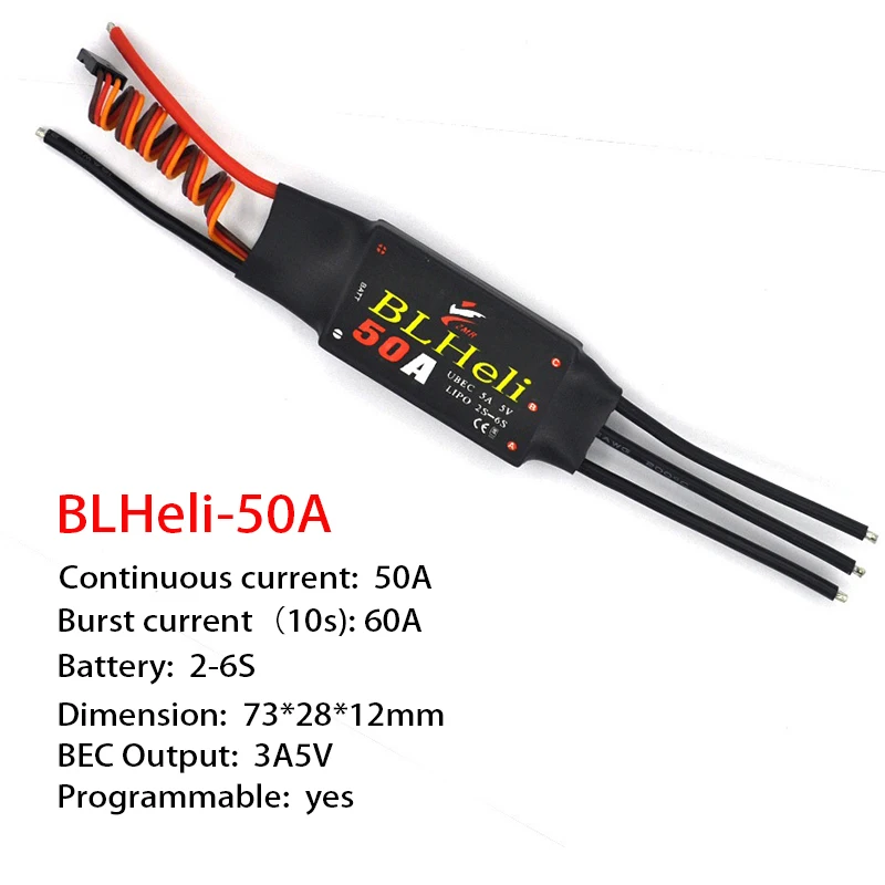 1-3 pezzi brushless ESC BLHeli 20A 30A 50A con UBEC per modello quadricottero aereo lancio multiasse fai da te FPV RC Drone